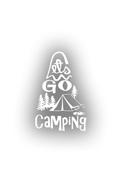 Reysa Tasarım Lets Go Camping Sticker 17X17 cm White