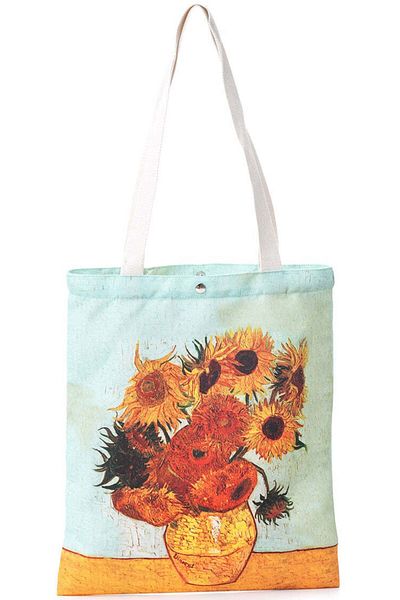 OEM Tote Bag, Snap Closure, Van Gogh Sunflower Print