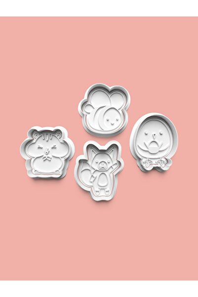 AKTASTORE مجموعة قوالب البسكويت وقوالب عجينة السكر على شكل حيوانات مكونة من 4...