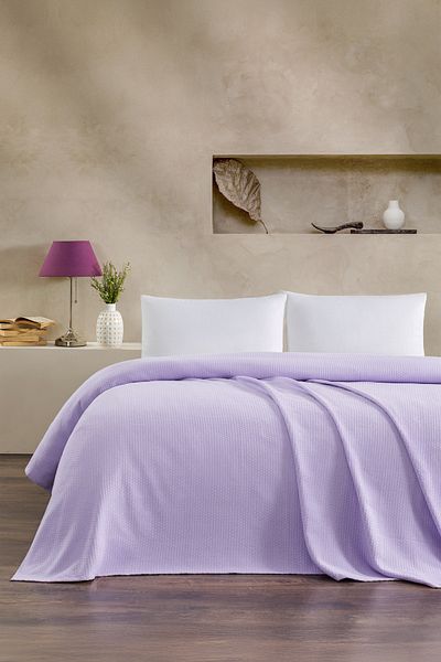 Naturosa Double Lilac Color Diamond Pique 100% Cotton 200 X 220 cm