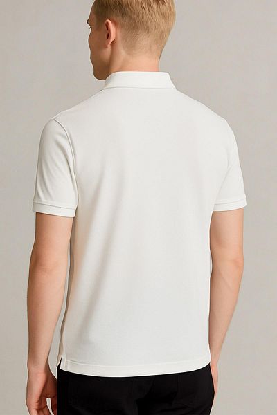 Polo Republica & CO Ανδρικό μπλουζάκι με κανονική εφαρμογή εκρού με γιακά πόλο C2T0N9O2