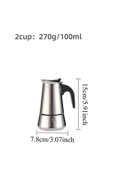 Choice 100ml Coffee Pot Stainless Steel Moka Pot Italian Coffee Maker 9 cup 15 OZ Stovetop Espresso Maker f