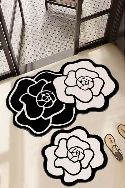 Chilai Home Bungari Rose 2-Piece Bath Mat Set, Non-Slip Base Djtbanyo