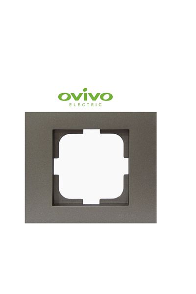LiderGlobal Anthracite single frame grano - compatible frame for socket and switch
