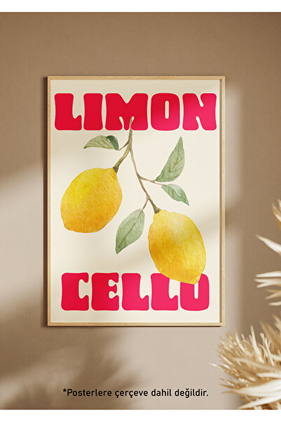 One Little Happiness Αφίσα λεμόνι Cello Αισθητική αφίσα τοίχου, αφίσα χωρίς π...