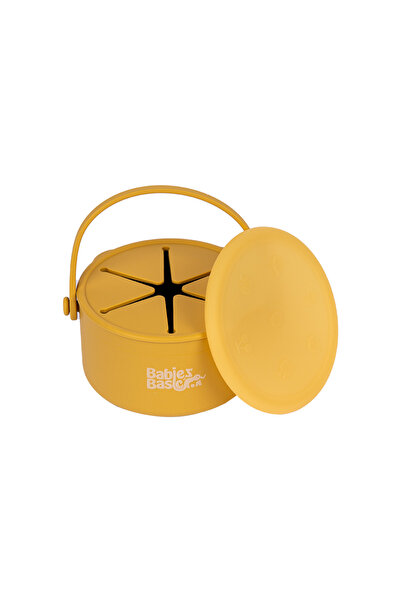 Babies Basic Silicone Snack Cup/Box with Lid - Yellow