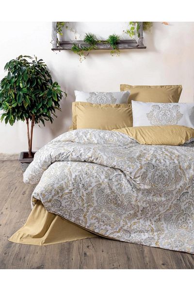 Cotton Box Bohemian Single Duvet Cover Set Najva Mustard