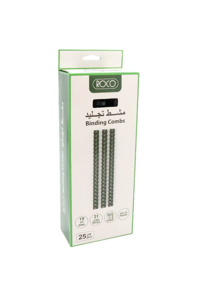 Roco Spiral Binding Comb – 19 mm, A4 Size, Plastic, Black