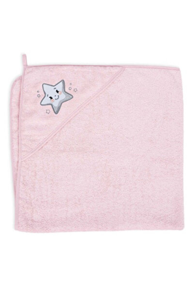 Ceba Baby Prosop Baie Copii, 100%Bumbac, Moale, Absorbant 100x100cm, stea, roz