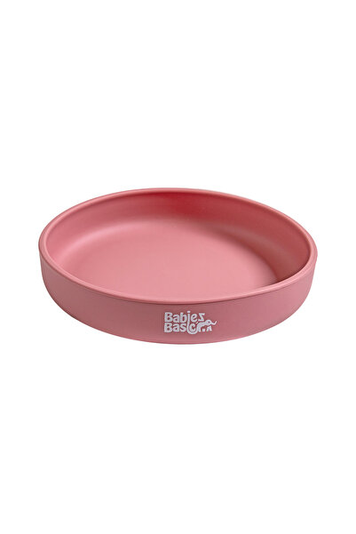 Babies Basic Silicone Feeding Plate with Suction - Pink