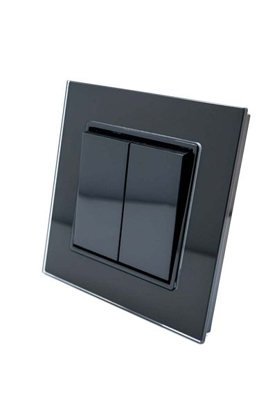 OEM Double switch black color with glass frame