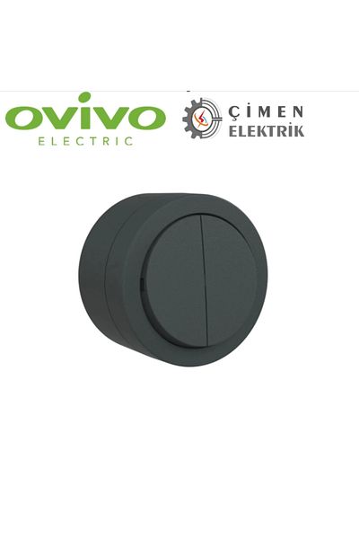 AC BOX Anthracite commutator switch surface mounted - electrical installation switch