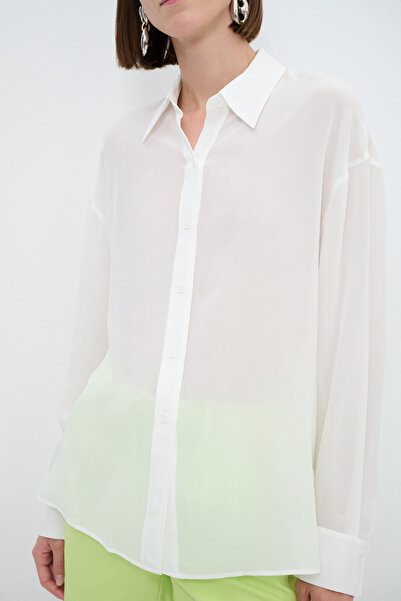 adL Önü Düğmeli İpek Gömlek