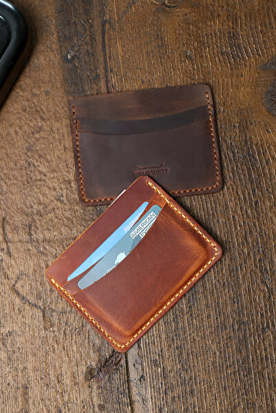 Wild West Crafted Mini Card Genuine Leather Handmade Men's Card Holder.Birthd...