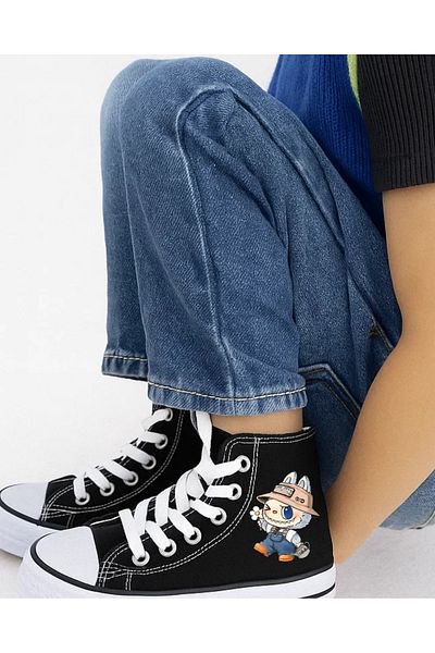 Touz Moda Labubu Printed Kids Unisex Canvas Shoes