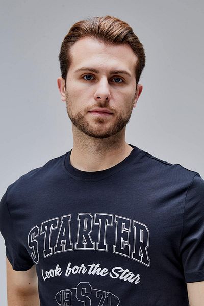 Starter Barnes Anthracite Crew Neck Standard Fit Men's Tshirt