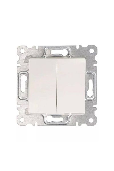 LiderGlobal White commutator switch frameless - compatible frame for socket and switch