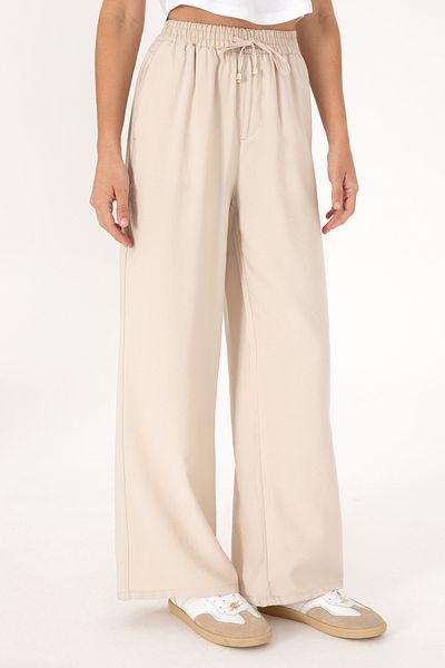 U.S. Polo Assn. Women's Stone Loose Relax Fit Canvas Trousers 50300357-Vr049