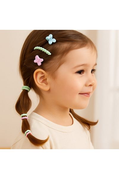 MYZİ STORE Комплект от 80 цветни щипки за коса за бебешки момичета – меки, гъвкави, красиви ластици