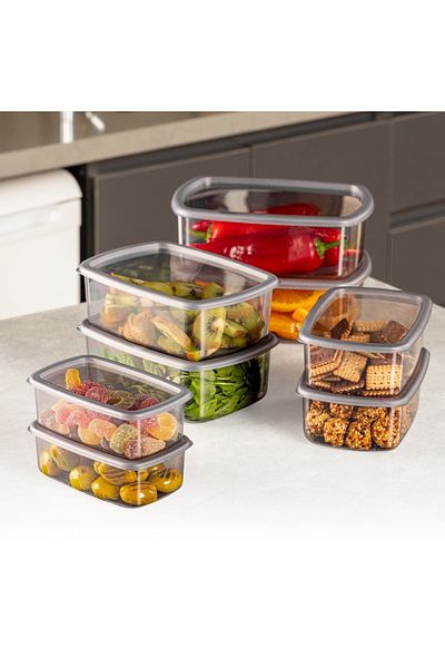 UnicUtil Set of 8 plastic casseroles, UnicUtil, Elegant Sturdy, Anthracite