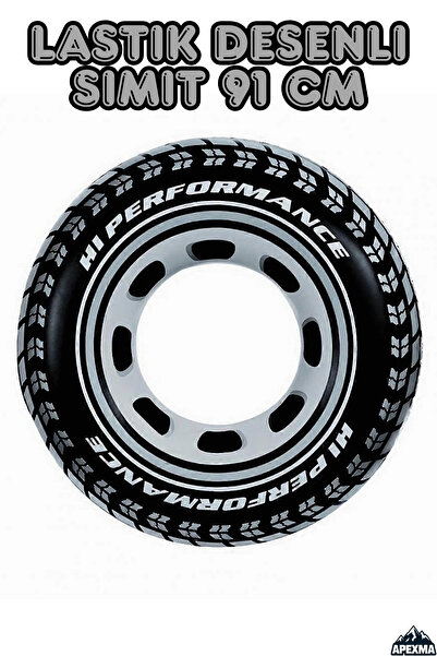 Apexma Lastik Desenli Şişme Radyal Deniz Simit 91 Cm - Çocuklar İçin Desenli ...