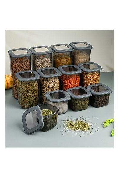 UnicUtil Set of 12 food containers, UnicUtil, Sturdy Modern, Anthracite