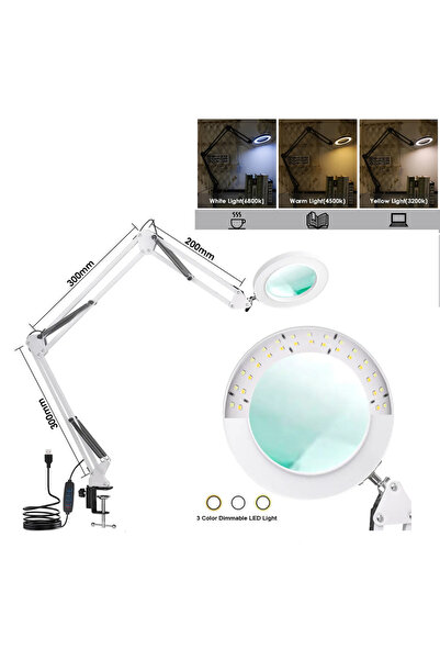 Choice8 3-segment White 72LED 8X/10X NEW Illuminated Magnifier USB 3 Colors L...