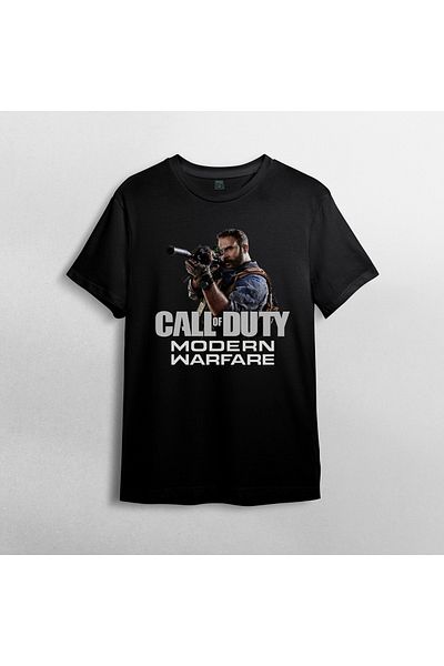 Pixxa Call of Duty Modern Warfare Unisex 100% Cotton Crew Neck T-Shirt Model 2