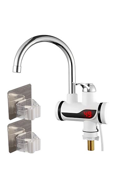 Generic Robinet instant Delimano cu afișaj + 2 suporturi pentru umbrelă/mop/mătură