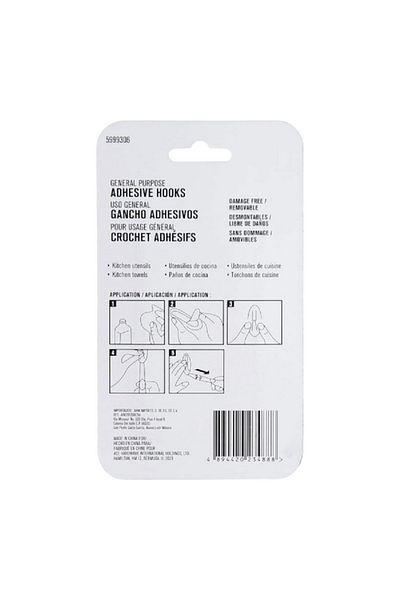 ACE 4-Piece Damage Free General Purpose Adhesive Hook with Strips White 2.2 x 3cm
