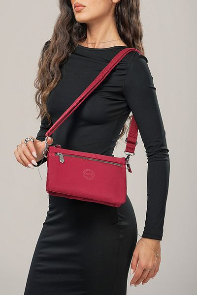 Getcho Frent Red Women's Crossbody Bag Small Size Zippered Lightweight Structure Adjustable Strap Daily Use