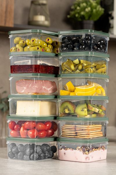 UnicUtil Set of 12 plastic casseroles, UnicUtil, Modern Durable, Green