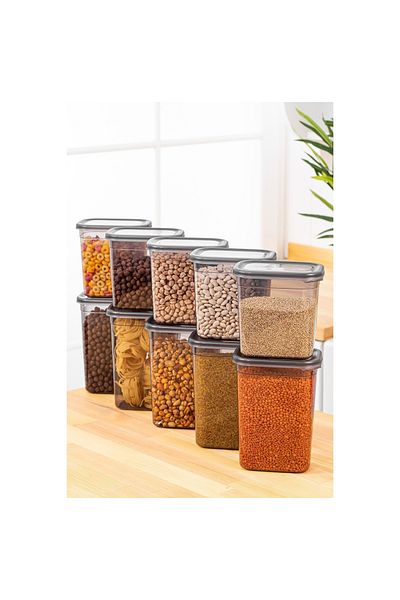 UnicUtil Set of 10 food containers, UniqueUtil, Spacious Lightweight, Anthracite