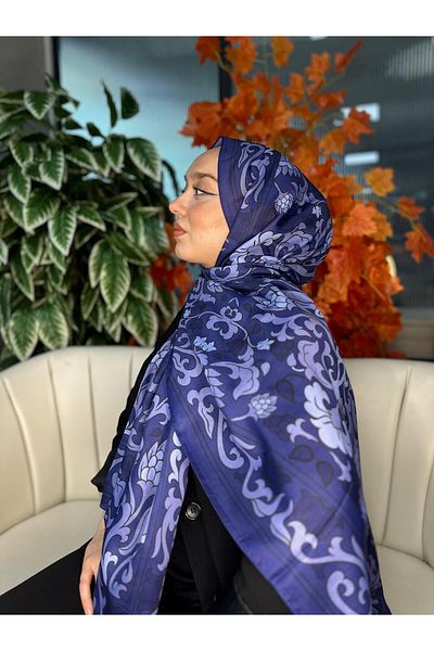 Oxygen Scarfs Lily Pattern Cotton Silk Shawl-10008