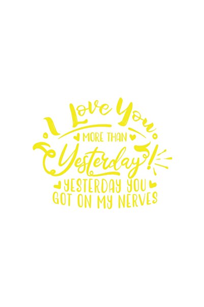 Reysa Tasarım ملصق أنا أحبك مقاس 17x17 سم أصفر