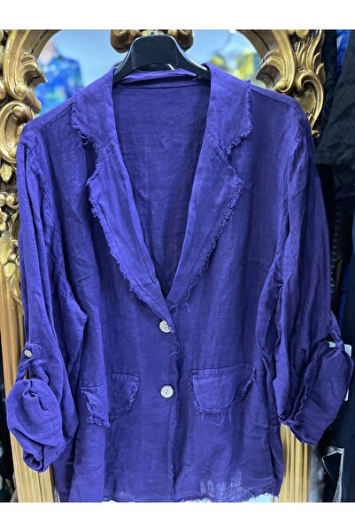 Butik Ayseba Park Moda Püsküllü İtalyan Keten Ceket