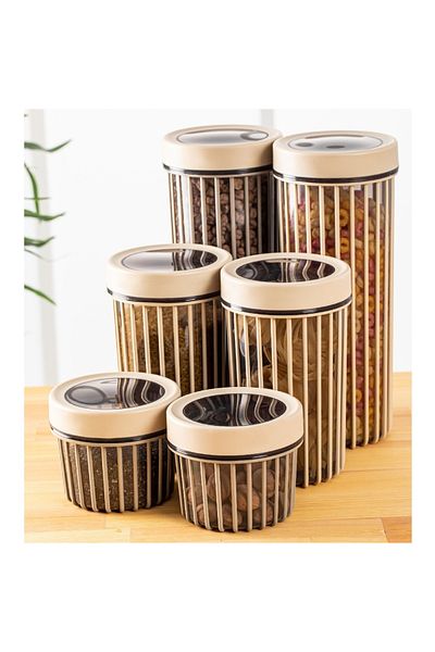 UnicUtil Set of 6 food containers, UniqueUtil, Elegant Spacious, Cream