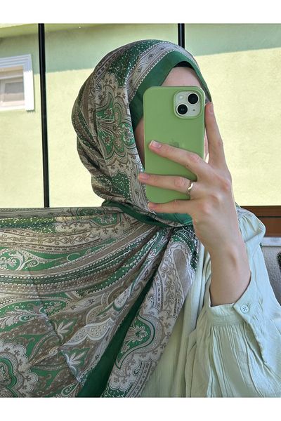 LuvenSara Indian Silk Shawl Ethnic Green
