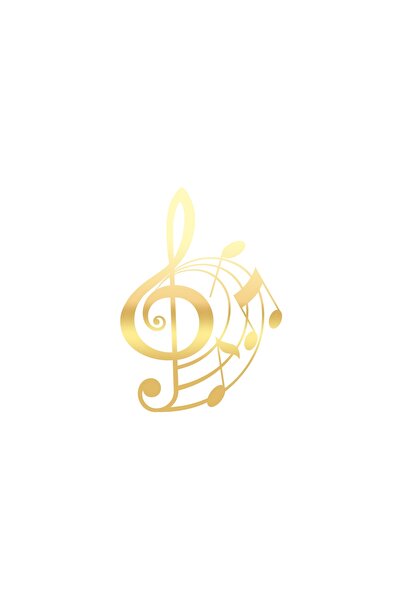 Reysa Tasarım Music and Musical Note Sticker 17X17 cm Gold