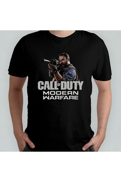 Pixxa Call of Duty Modern Warfare Unisex 100% Cotton Crew Neck T-Shirt Model 2