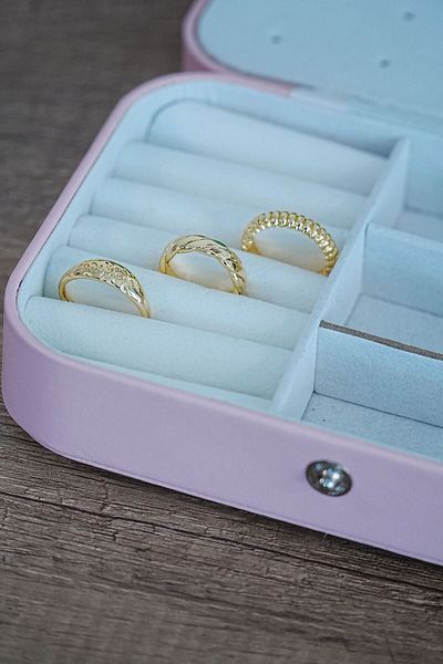Lisinya 3-Piece Gold Color Adjustable Ring Combination - Lisinya