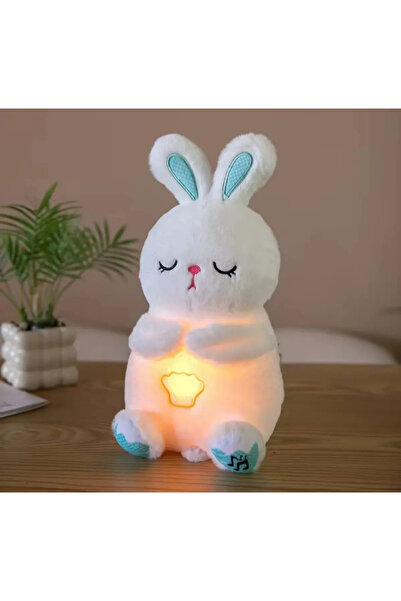 azizden Tavşan sevimli uyku arkadaşı nefes alan peluş oyuncak rahatlatıcı müz...