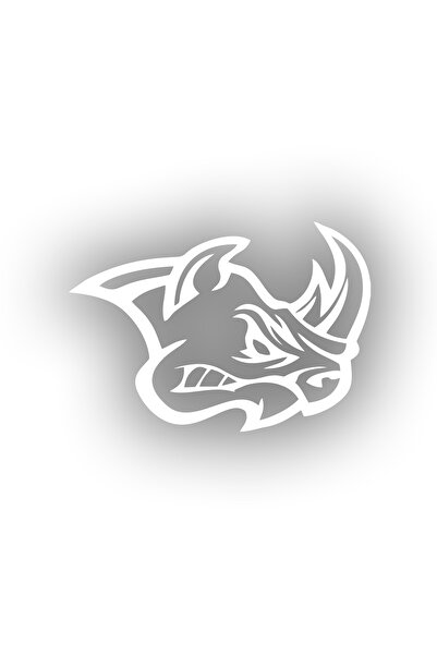 Reysa Tasarım Angry Rhino Sticker 17X17 cm White