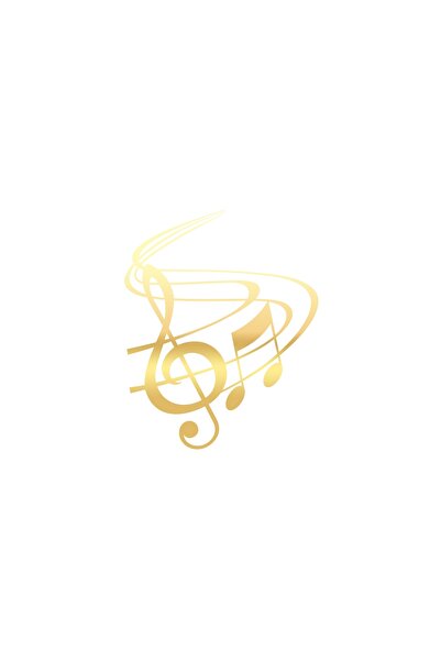 Reysa Tasarım Music and Musical Note Sticker 17X17 cm Gold