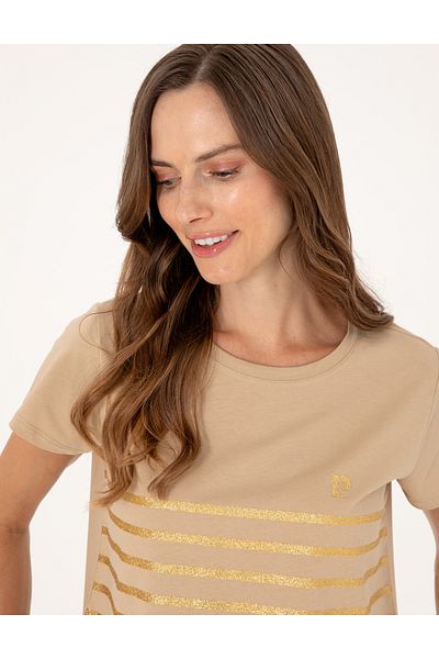 Pierre Cardin Beige Regular Fit T-Shirt 50305768-Vr011