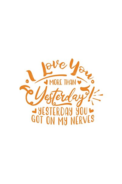 Reysa Tasarım ملصق أنا أحبك مقاس 17x17 سم برتقالي