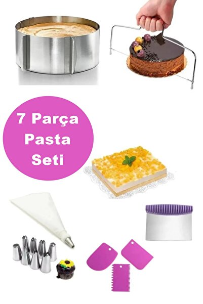 Kitchen Beauty 8 Adet Paslanmaz Çelik Yuvarlak Kek Kalıbı Çember Krema Torbas...