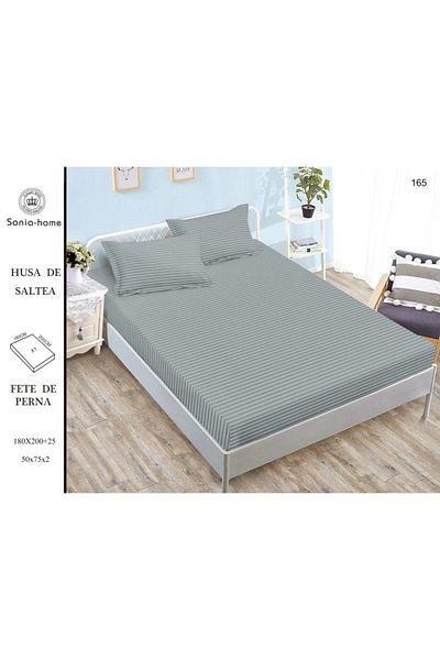 Sonia-home Mattress cover 180X200 ±25 cm and 2 pillowcases 50X75 cm Sonia Home Design - olive