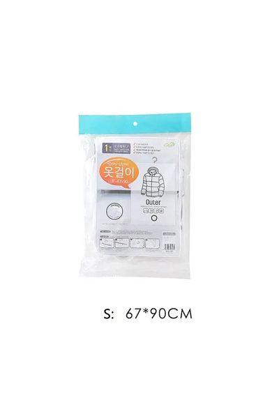 Choice S (67X90cm) Hangable Transparent Vacuum Storage Bags Compressed Wardrobe Storage Organizer Bag For C