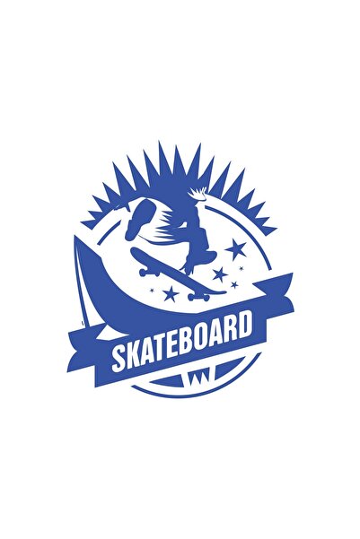 Reysa Tasarım Skate Board Sticker 17X17 cm Blue